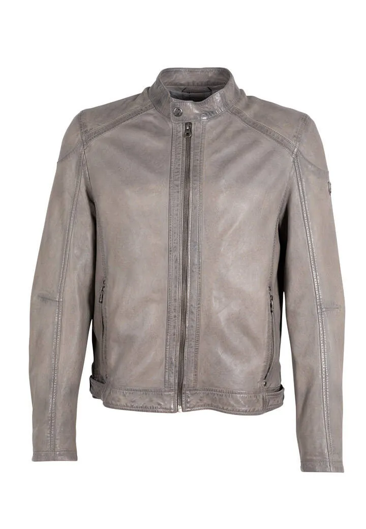 Graue &bdquo;Duuk&ldquo;-Lederjacke fur Herren