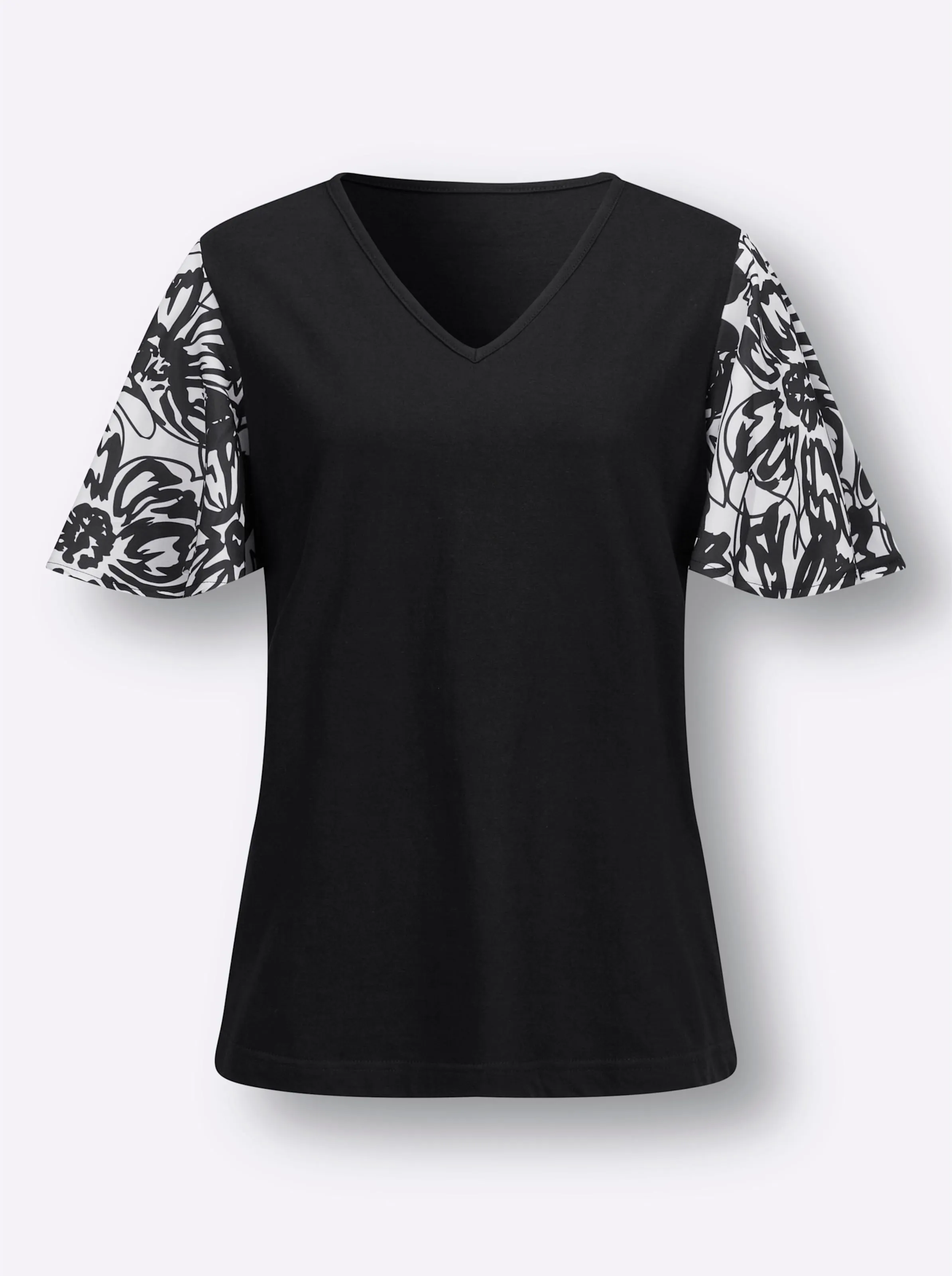 Kurzarmshirt in schwarz