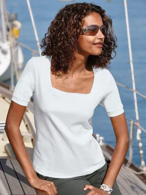 Kurzarmshirt in weiß