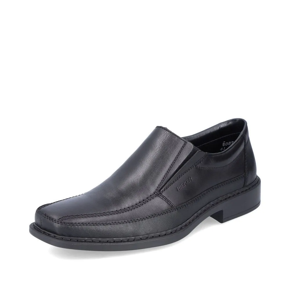 Rieker Antistress Herren Slipper elegant Leder Extraweite- H schwarz S13 B0873-00