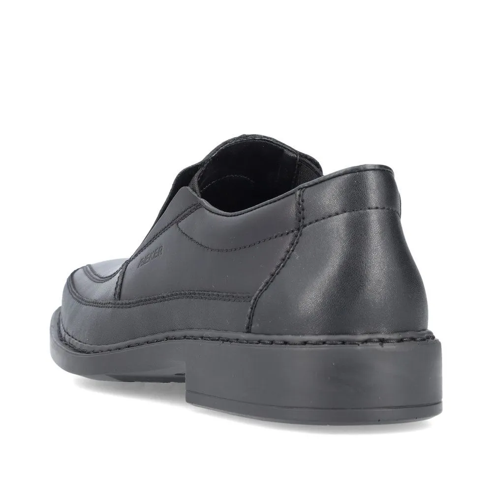 Rieker Antistress Herren Slipper elegant Leder Extraweite- H schwarz S13 B0873-00