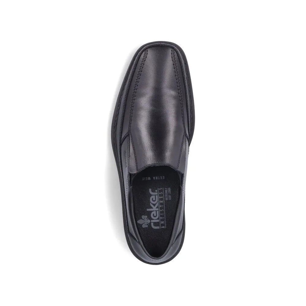 Rieker Antistress Herren Slipper elegant Leder Extraweite- H schwarz S13 B0873-00