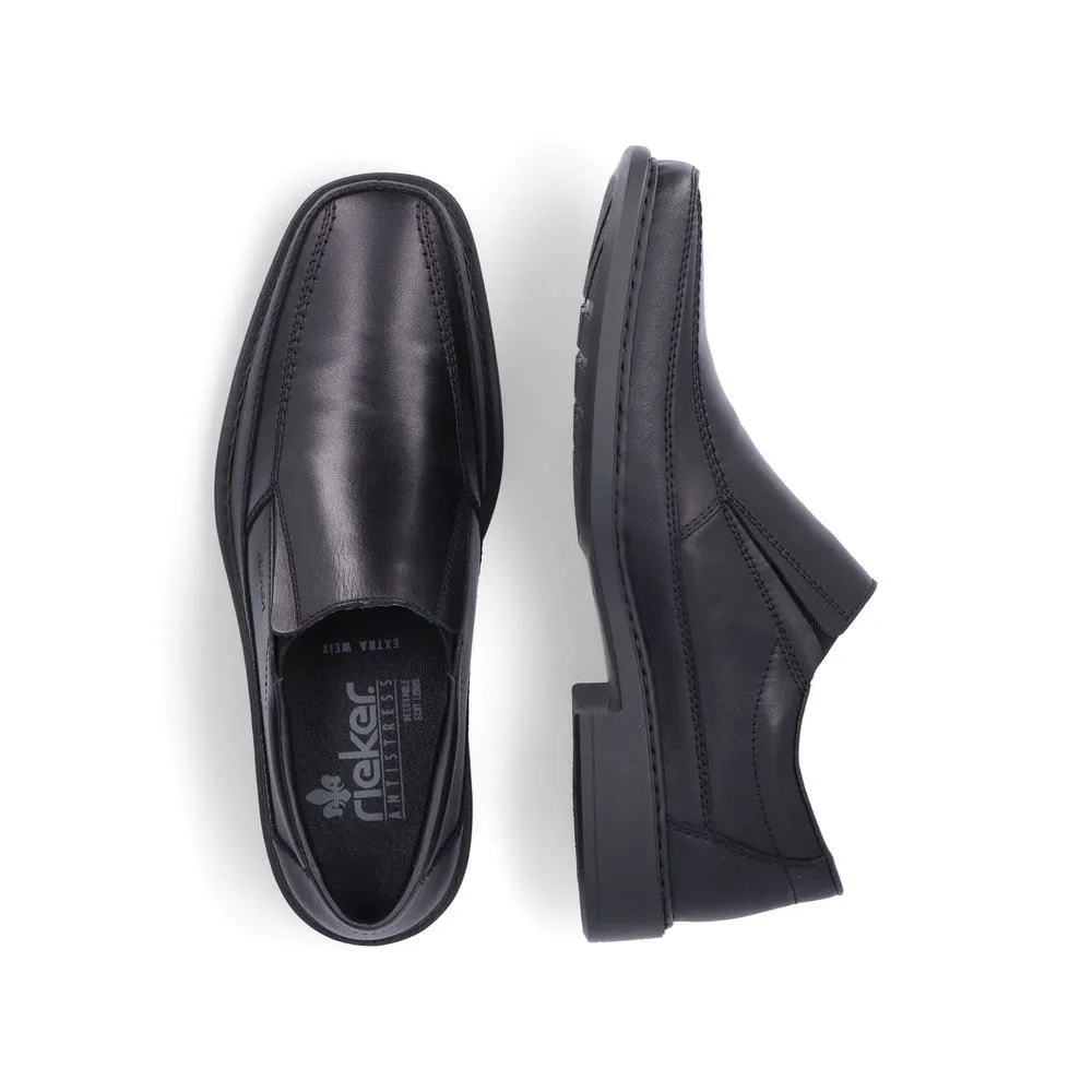Rieker Antistress Herren Slipper elegant Leder Extraweite- H schwarz S13 B0873-00